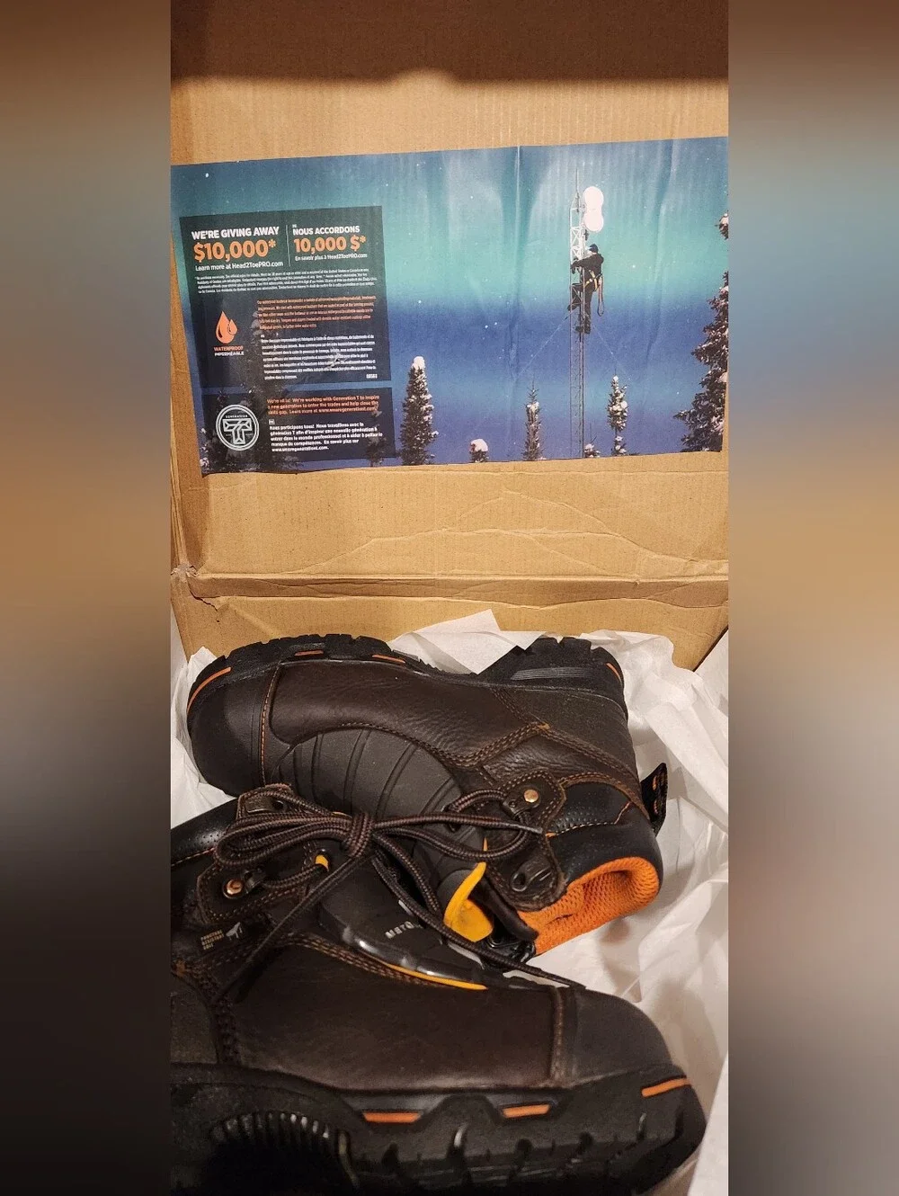 Timberland PRO Brown Boots with Orange Accents